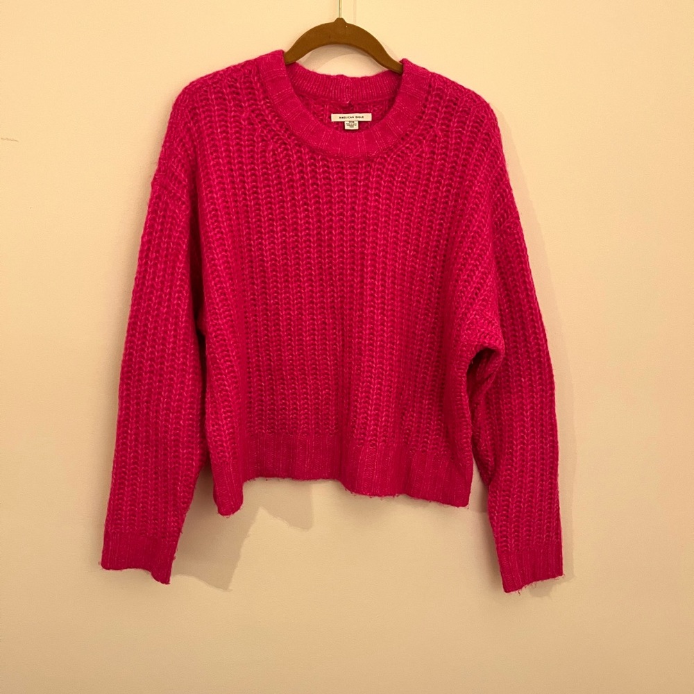 American eagle cropped boyfriend sweater